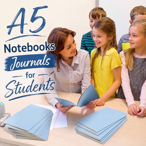 Image of Mimorou 100 Pcs A5 Journals Notebooks Bulk,Light Blue,Unlined