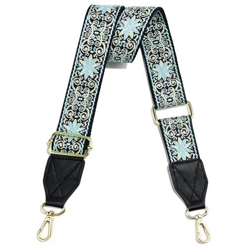 Image of Purse Strap,1.5 inch Leather End Shoulder Strap Adjustable Replacement,Retro Multi-Pattern Crossbody Bag Straps