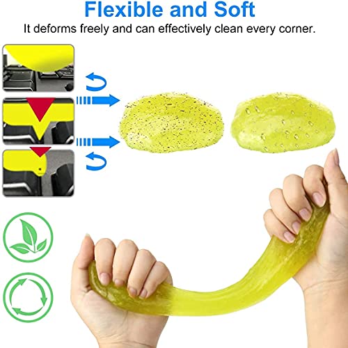 LAZI (Blue Red Yellow Pack 3) Multipurpose Laptop Keyboard Cleaner Dust Cleaning Kit Slime Gel Jelly Magic Super Clean Keyboard Laptop Car Dashboard Accessories Electronic Gadget Cleaning Gel 300gm
