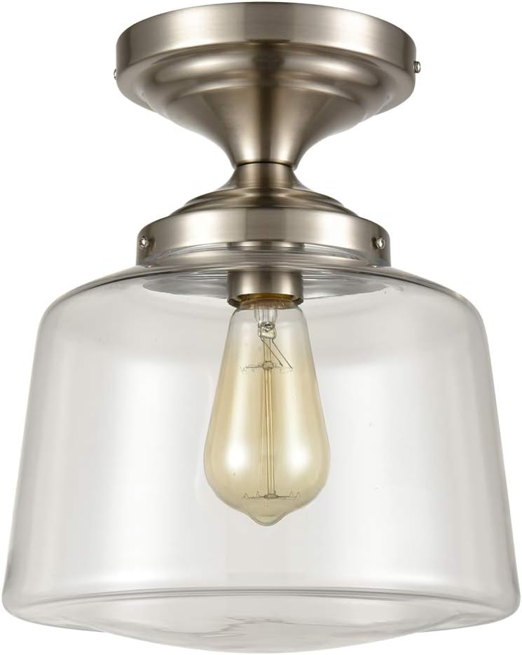 🔥 Cashback up to 70% Dazhuan Modern Semi-Flush Ceiling Lights Schoolhouse Closed Glass Shade, Brushed Nickel Buy 2 get 3 Dazhuan Modern Semi-Flush Ceiling Lights Schoolhouse Closed Glass Shade, Brushed Nickel