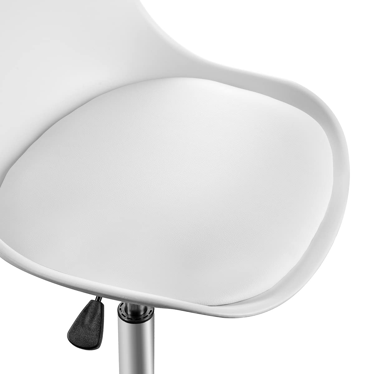 T-LOVENDO.ES Silla de Escritorio u Oficina sin reposabrazos con diseño Moderno y ergonómico | Asiento Acolchado | Altura Regulable (Blanco)
