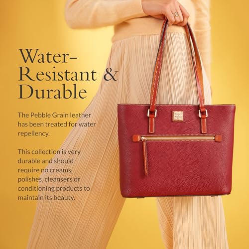 Image of Dooney & Bourke Tote Bags for Women, Large Pebble Grain Leather Shopper Bag with Zipper