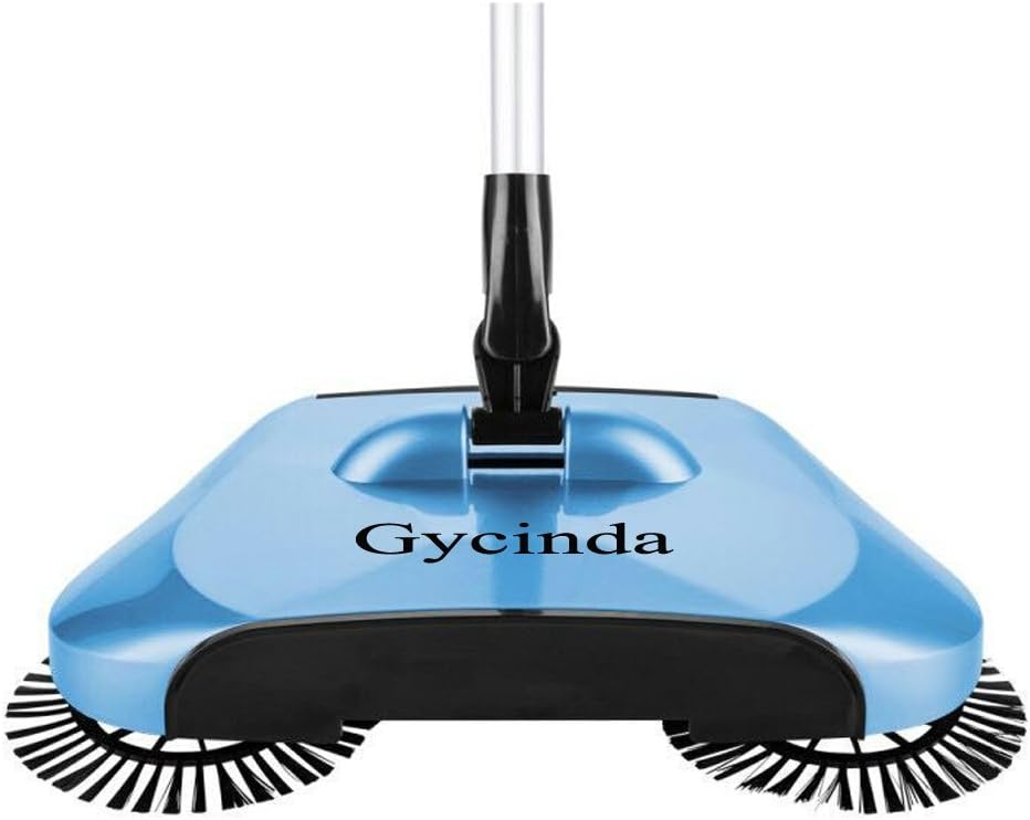 Energy Saving and Environmental Protection Hand-Push Sweeper, Broom & Dustpan & Trash Bin Three-in-one, Mechanical Braking No Need Electricity (Blue)