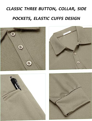 Image of Deyeek Men's Polo Shirts Long Sleeve Golf Polo Shirts for Men Quick Dry UPF 50+ Sun Protection Polos Casual Collared Shirts