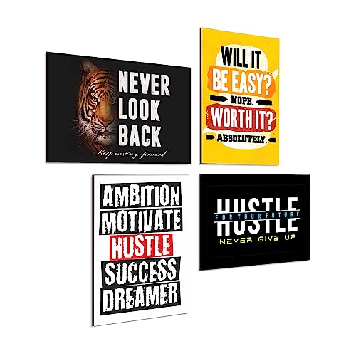 Image of PAPER PLANE DESIGN Poster Frames Quotes Size- 8.25 x 11.75 inch, Set of 4, Motivational (I)