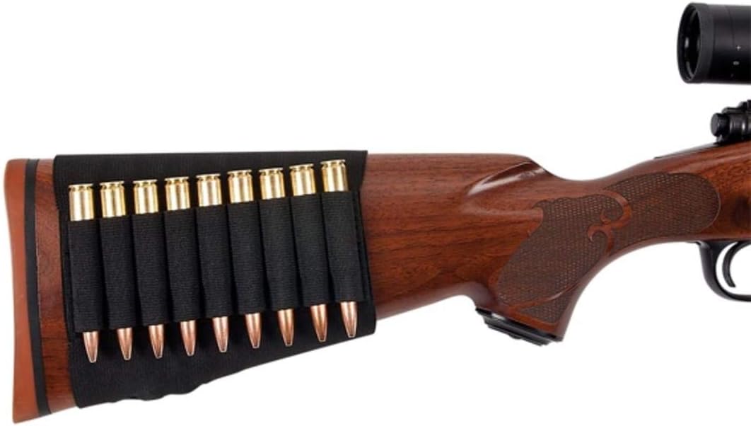 Allen Elastic Buttstock Shell Holder Black for Rifles, One Size