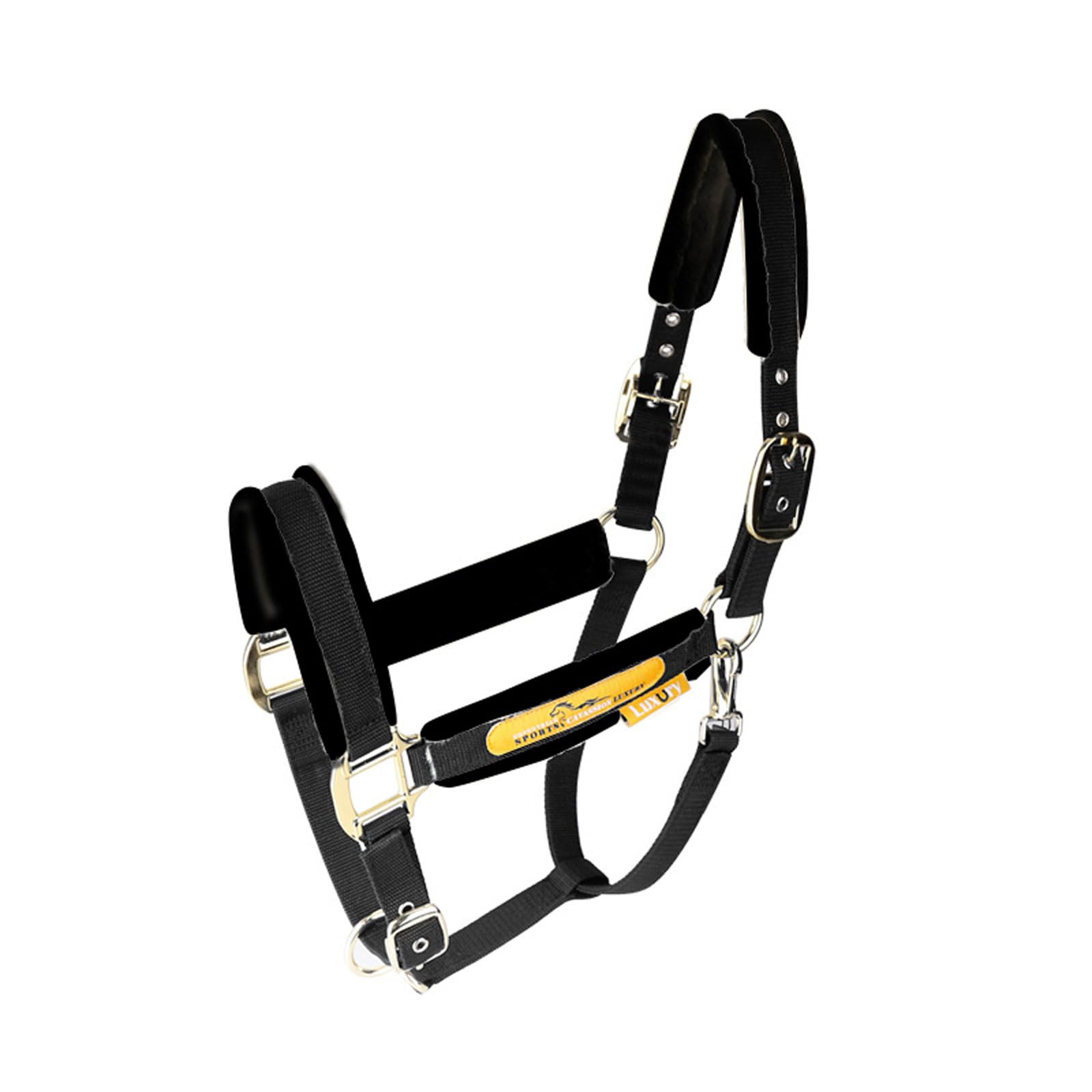 Cavezza per Cavallo,Cavezza in Pelle,Cavezza Regolabile，Imbottitura in Peluche，capezza Imbottita per Naso e Collo,Dettagli Raffinati,Accessori equestri per addestramento Cavallo