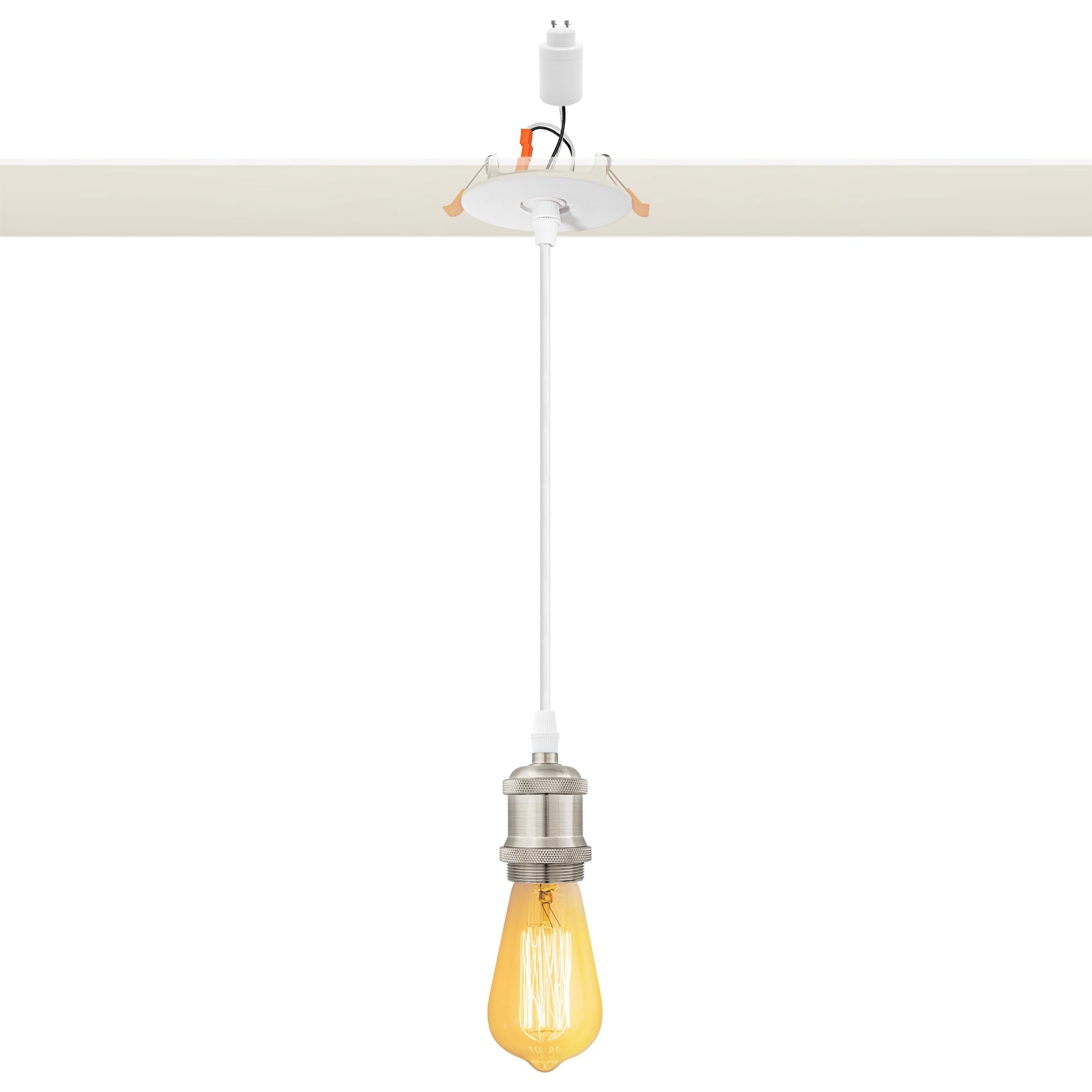 FSLiving Recessed Ceiling Round Downlight Fittings,Sandy Nickel Retro GU10 Downlights, Recessed Pendant Lights, Cutout Ø68-85mm, Convert GU10 Spotlight to Pendant, max. 60W 240V, No Bulbs TB0119 — image 1