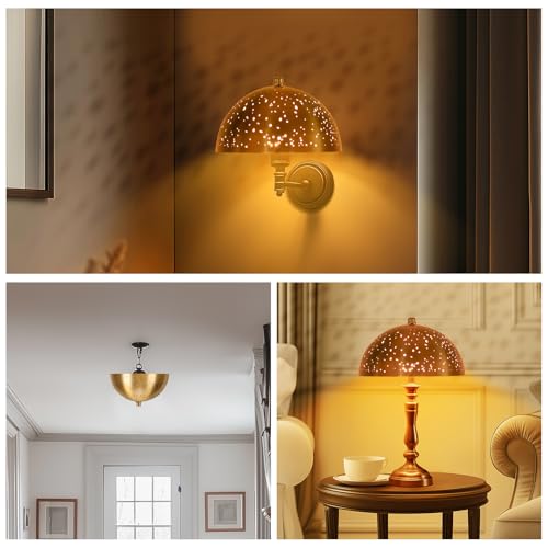 Clip On Lamp Shade,Metal Dome Shaped Light Bulb Cover,8" Diameter 4" Height - image 7