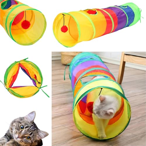 Kit 3 Brinquedo para Gato Tunel Abacate Bolinha Catnip Escova De Canto