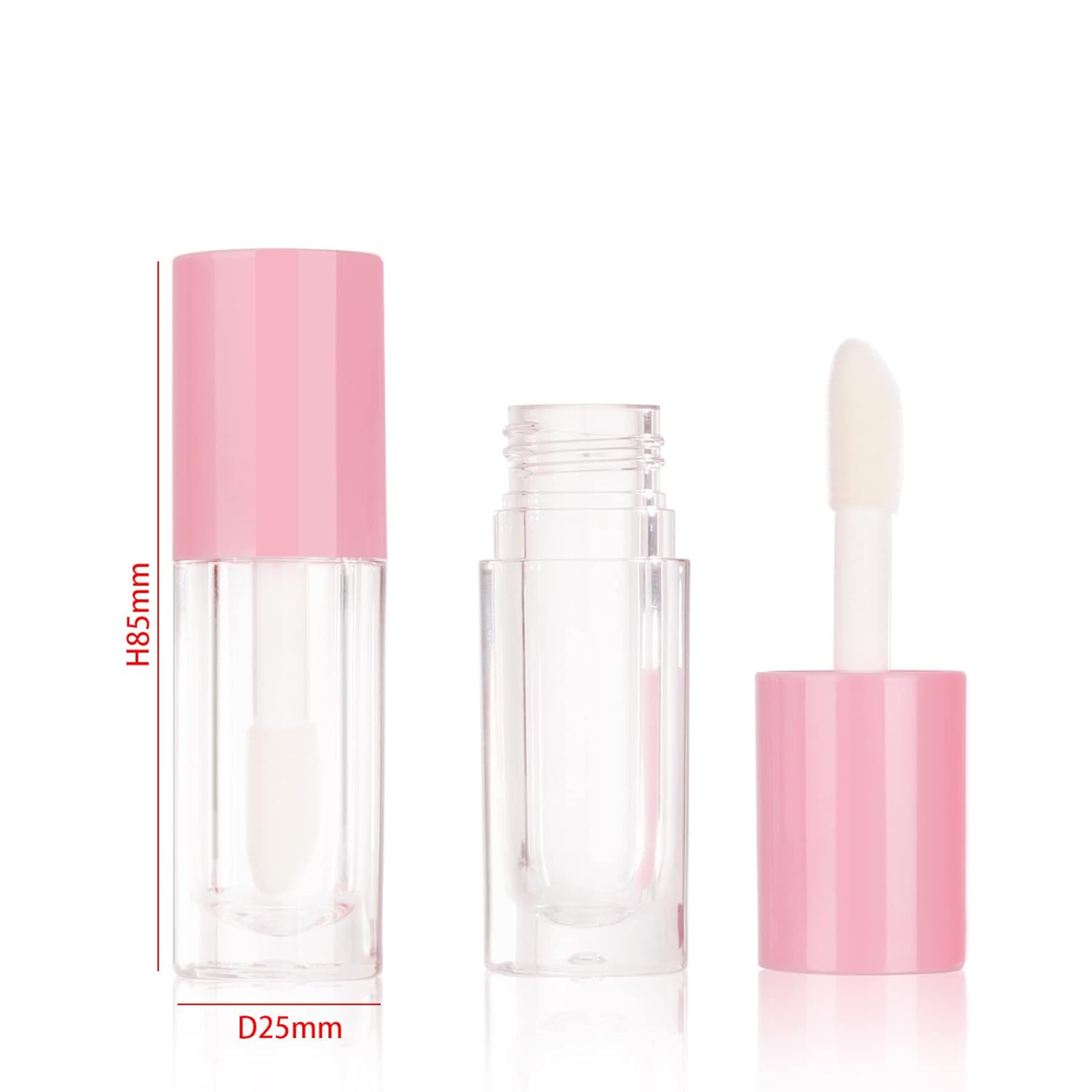 COSIDEA Empty pink 6ml big doe foot wand lip gloss tubes with paper box