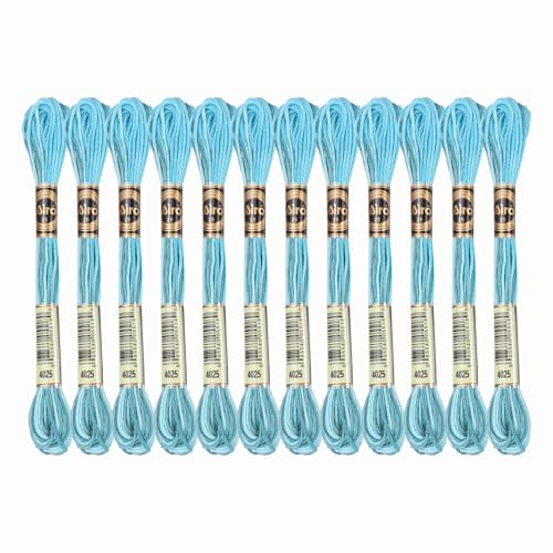 Image of PATIKIL 12 Skeins Embroidery Floss, Polyester Embroidery Threads Bracelets String for Cross-Stitch Hand Embroidery, Deep Blue