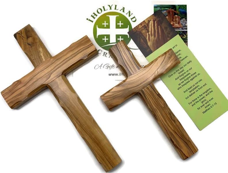 Miniatura 5 de iHoly Land Crafts Cruz de pared de madera de olivo de Belén, cruces de madera para colgar en la pared, cruz de confirmación, regalo de bautismo,