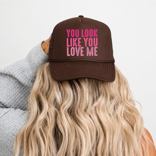Image of You Look Like You Love Me Trucker Hat Country Song Lyrics Adult Classic 5 Panel Mesh Snapback