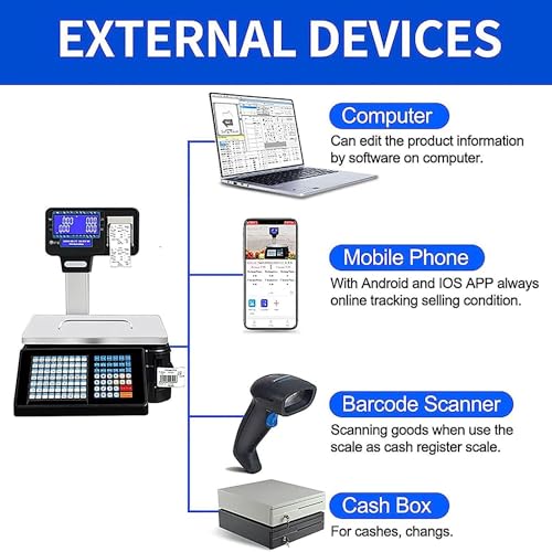 Báscula electrónica con impresora y pantalla LCD doble miniatura 3