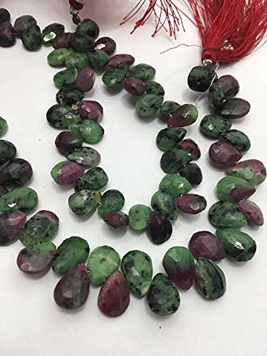 Perles Rubyziosite briolette poire 8-12mm LKBEADS pierres vertes facettées