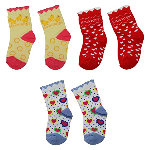 Image of LuvLap Baby Girls Colourful Cotton Socks Pack of 3