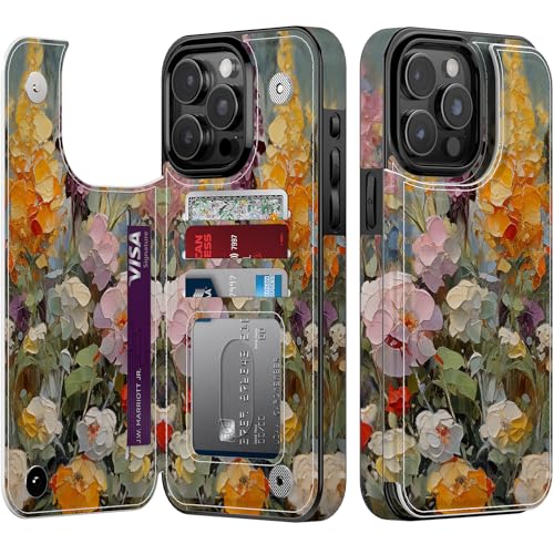 Étui portefeuille iPhone 15 Pro Max RFID anti-choc avec porte-cartes