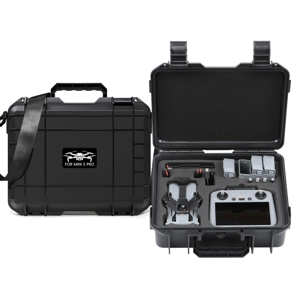 Etui ochronne do DJI Mini 5 Pro, odporne na wstrząsy, twarde pudełko do przechowywania z paskiem na ramię, organizer na dron, RC2/RC-N3 pilot zdalnego sterowania, uchwyt na akcesoria do Mini 5 Pro