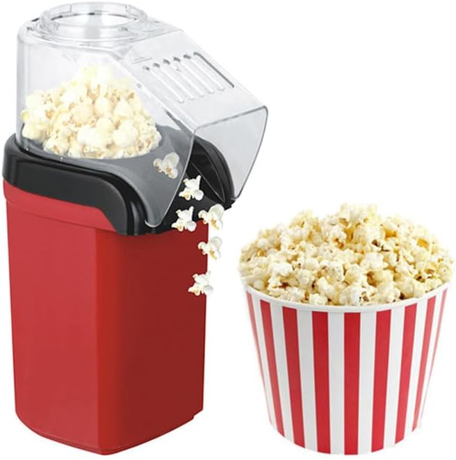Hot Air Popcorn Popper, Mini Electric Popcorn Maker, Fast Electric Popcorn Machine, High Popping Rate, Homemade Popcorn for Kids Birthday, HomeParty