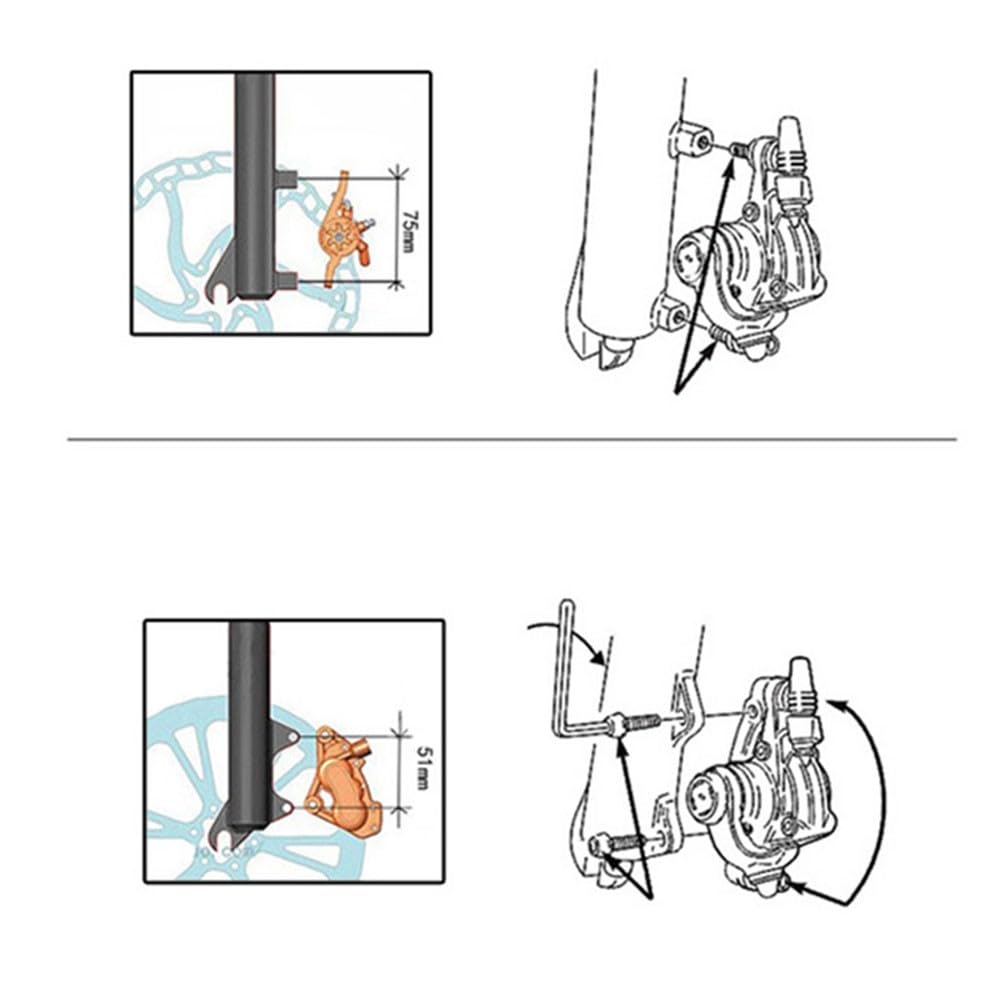 Juego de frenos hidráulicos para bicicleta eléctrica de 2 pines, delantero 850 mm y trasero de 1600 mm, aleación de aluminio para discos de freno de 160 mm, sistema de freno de rueda