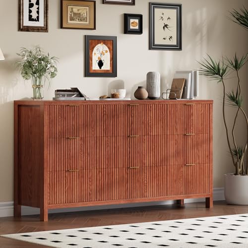 GarveeHome Farmhouse 9 Drawer Dressers for Bedroom, Slim Wood Chest