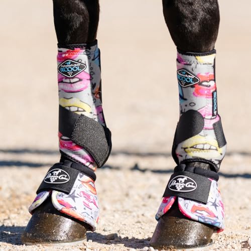 Image of Professional's Choice 2XCOOL Sports Medicine Horse Boots | Protective & Breathable Design for Ultimate Comfort, Durability & Cooling in Active Horses | 2 Pack | Large Lips