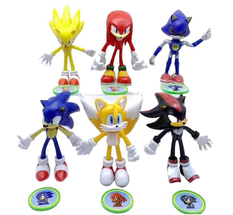 RVM Toys Sonic Hedgehog Set of 6 Action Figure 11cm with Coins Collectible for Office Desk & Study Table, Car Dashboard, Decoration and Cake Topper Toys for Fans (B0CQ5FDM17) Amazon Price History, Amazon Price Tracker