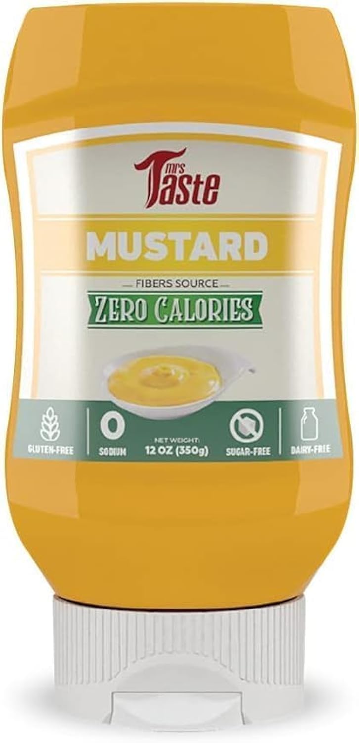 Mrs Taste Sugar Free, Zero Calories, Zero Sodium, Zero Sugar, High Fiber, Keto Friendly, Paleo Friendly, Ketchup and Sauces (YELLOW MUSTARD)