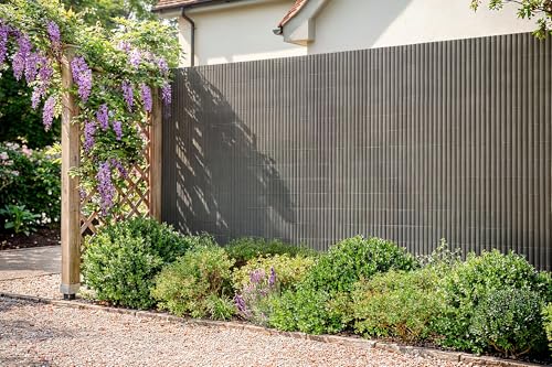 CASANOOV Canisse PVC VISO 8 x 1,5 m 8 m 12 m² Gris Anthracite Brise Vue Occultant 95% Protection Jardin Balcon Terrasse Résistant UV Robuste Durable Lames 30...