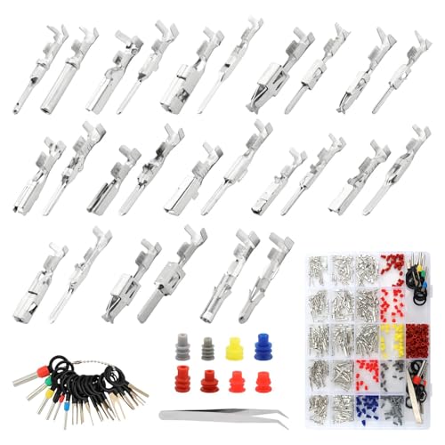 500Pcs Car Electrical Wire Terminal Pin Connector Kit, 1/1.5/1.8/2.2/2.8/3.5mm Auto