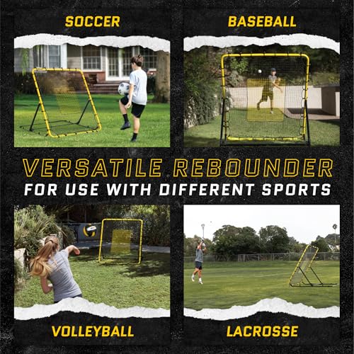 Image of SKLZ Fielding Trainer - Baseball, Softball & Volleyball Rebounder Net. Enhanced Solo Fielding Practice for Skill Development. High-Performance Multi-Sport, Portable, 3 Ball Return Angles, 4x4.5 Feet
