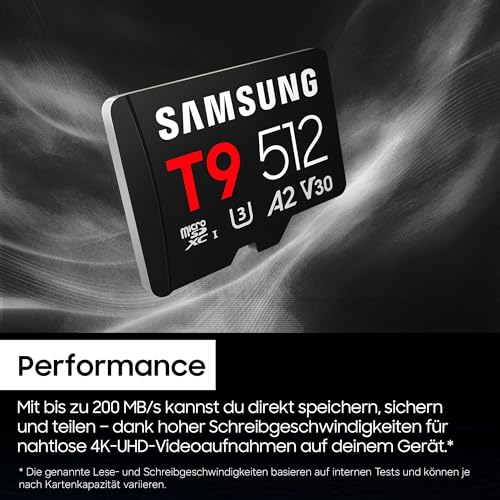Samsung T9 microSD-Karte, 512 GB, Speicherkarte für den Einsatz in Drohnen, Action Kameras und 360° Kameras, UHS-I U3, Full HD & 4K UHD… – Ansicht 4