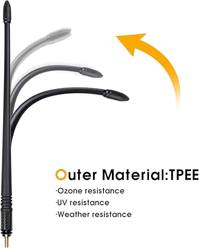 Miniatura 3 de West-xingzhe Antena de radio para Toyota TundraFJ,Antena de radio de 13 pulgadas,Núcleo interno de cobre altamente canductivo