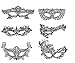Produktbild ZARRS Masken Venezianische,6er Pack Lace Masquerade Masks Damen Frauen Mädchen Maskenspiel Venetian Gesichtsmaske für Weihnachten Party Maskenball Halloween Schwarz