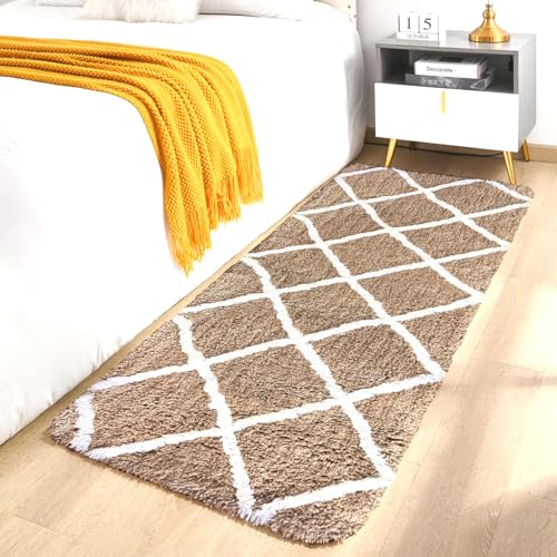 Image of 2x5 feet Soft Runner Rug for Living Room and Bedroom, Modern Indoor Floor Carpet with Non-Slip Backing, Comfortable Decorative Home Decor Rug, Easy Clean & Durable- (Beige B, Rectangular)