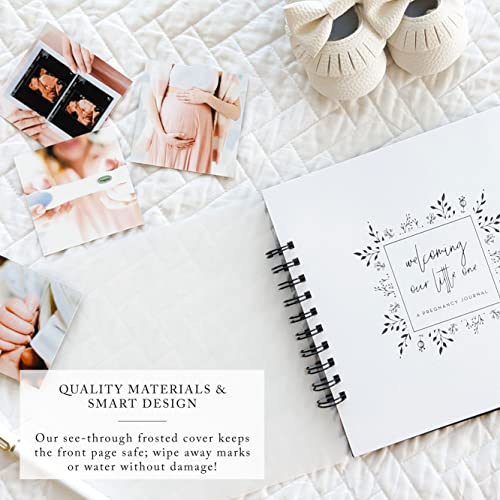 Pregnancy Journal: Welcoming Our Little One, A simple black and white keepsake journal to document important pregnancy milestones + add photos