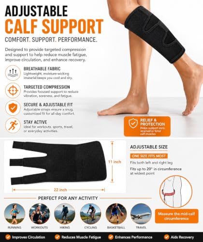 Image of Black Adjustable Calf Support, S