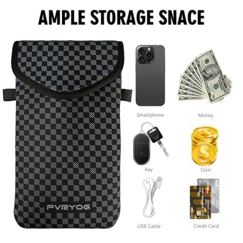 Image of Neoprene Phone Sleeve Pouch Case Bag for Men Women w /Crossbody Strap /Neck Lanyard for iPhone 17 /16 /15 /14 Pro Max, Samsung S25,Pixel 10