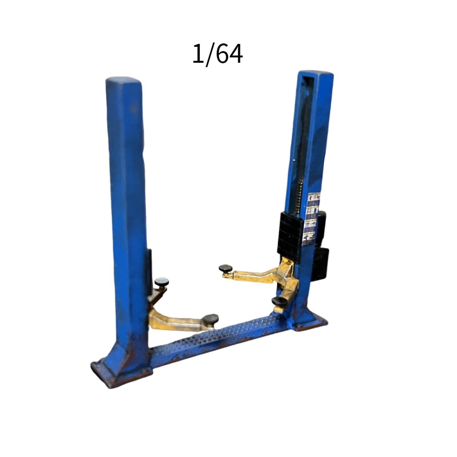 Automobile Lift Model Mini Ascensore per Auto Attrezzatura Officina Riparazione Decorazione Scenica Realizzato in PP Adatto per Appassionati di Dioram, Aspetto Rustico Blu