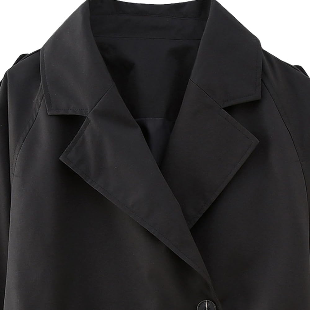 Trench corto da donna, casual, giacca autunnale, doppiopetto, con cintura