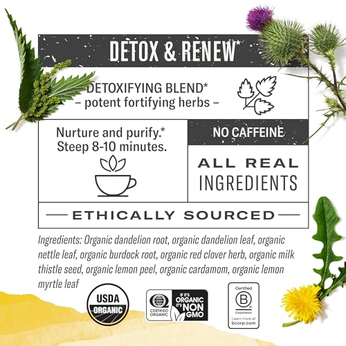Image of Numi Organic Dandelion Detox Tea, 48 Herbal Tea Bags, Caffeine Free