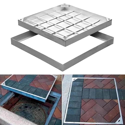 Regard en acier inoxydable 90x90 couvercle robuste encastrable cour