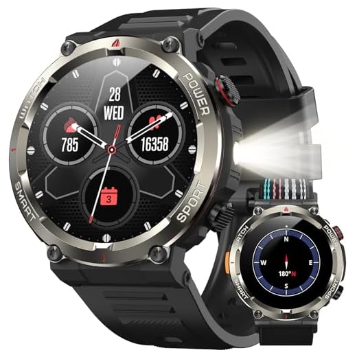 IOWODO Smartwatch Militar Masculino,Relógio Inteligente com Chamadas,Tela HD de 1.45",2 Alças,100+ Modos Esportivos,Resistente à Água e Compatível com iOS e Android