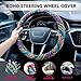 Limsas Boho Steering Wheel Cover Elastic Microfiber for Women, Universal Fit 15 inch Car SUV, Hippie Style Protector Cover, Anti-Slip, Breathable, Absorbing Sweat - 01