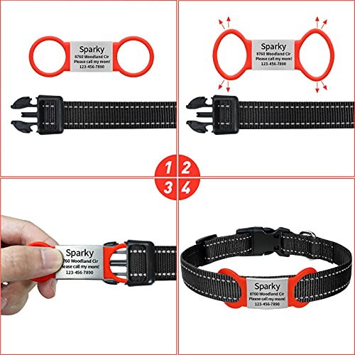 TagME 2er Pack Hundemarke/Hundemarke mit Gravur für Hunde und Katzen für Kleine und Mittelgroße Hunderassen, Personalisierbar, Rot, S