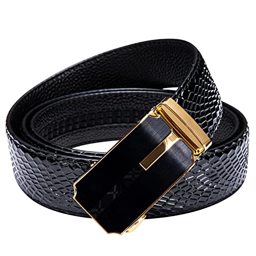 Image of Dubulle Men's Ratchet Belt Gold /Black /Red /Green /Blue /White Automatic Buckle Business Casual Belt Gift - Adjustable Fit