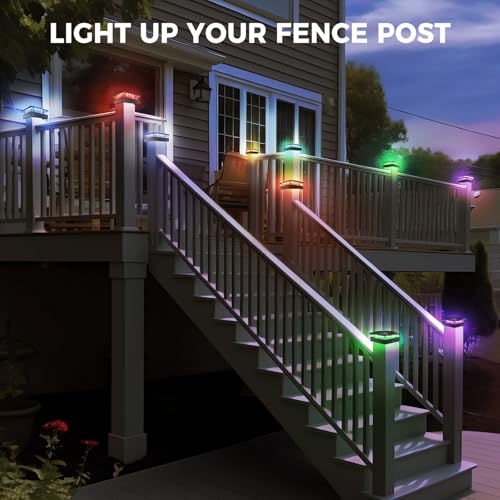 Peasur 16 Pack 4x4 Solar Post Cap Lights RGB Color Changing - image 7