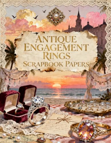 ANTIQUE ENGAGEMENT RINGS SCRAPBOOK PAPERS: A Carefully Designed 8.5 × 11 Scrapbook Papers with Over 200 Craft Elements on 35 Pages of Stunning Patterns, Cutouts & Creative Designs image 2
