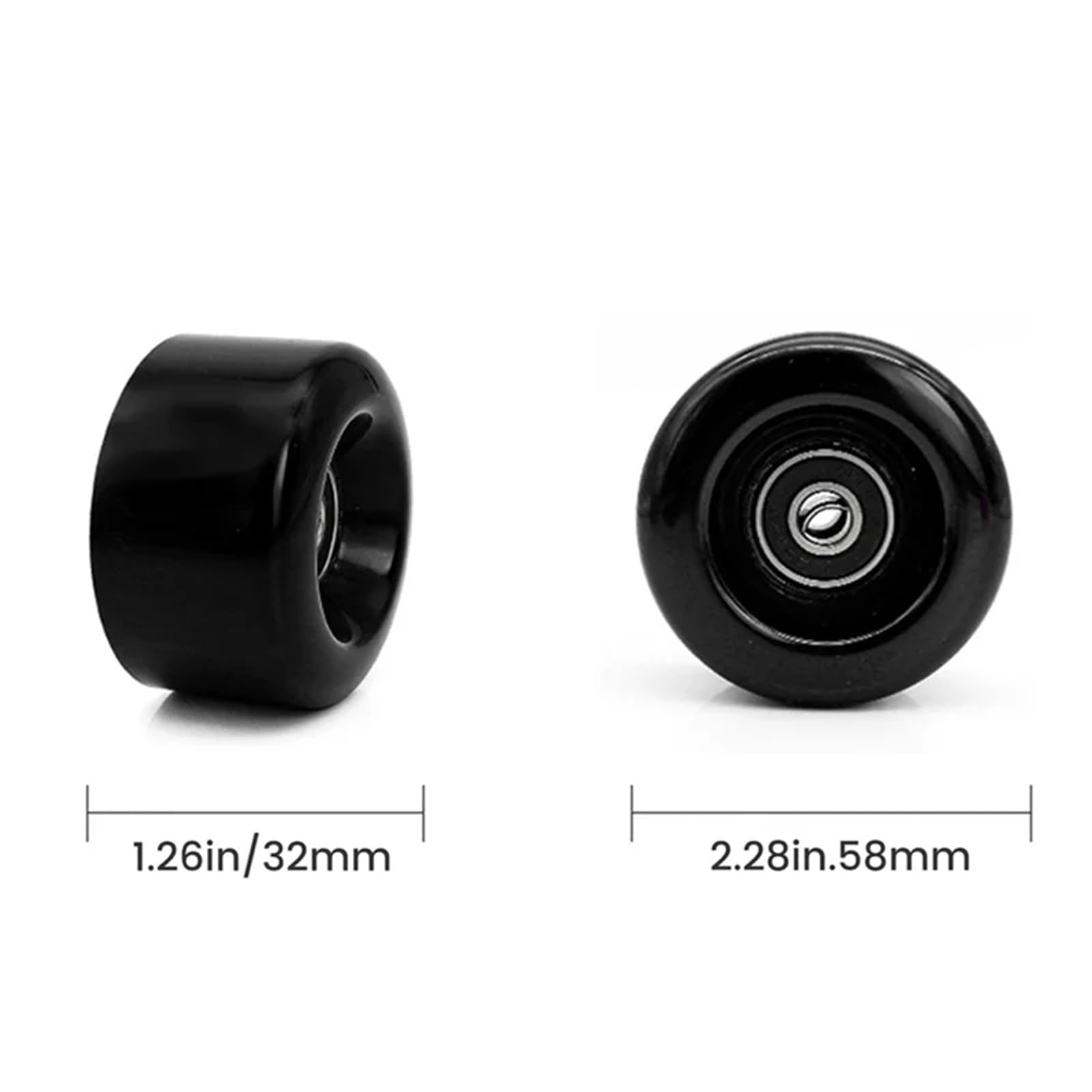 Longboard Skateboard Roues Roller Roues Double Rangée Patins à roulettes 4 roues en ligne Patins à glace PU Haute élasticité Ensemble de pneus